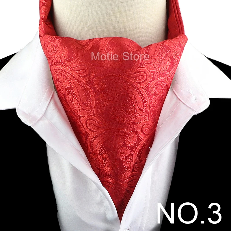 Anmutige Jacquard-Paisley-Cashew-Krawatte, formelles Ascot Scrunch Self British Gentleman Herrenschal, Polyester-Krawatte, Anzug-Accessoires – Detail 4