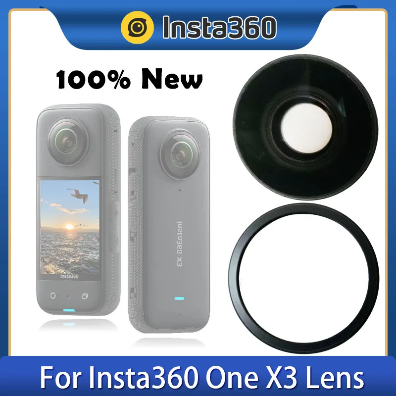 Insta360 교체용 전면 유리 렌즈 및 금속 알루미늄 O 서클 링, Insta360 One X3 카메라 수리 부품, 1 개