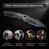 TRIVISA Axis Folding Pocket Knife for Men, Good Outdoor Knife with Clip，14C28N Steel Blade,Ti & Carbon Fiber Handle，Brass Gasket 3