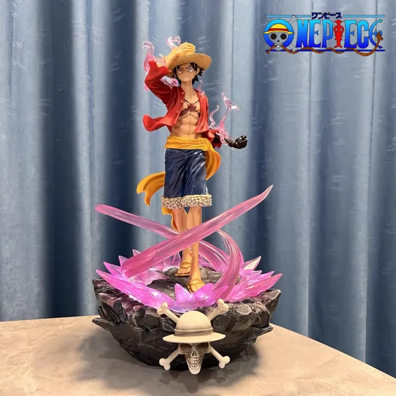 

41cm Anime One Piece Gk Monkey D Luffy Action Figure With Led Collection Statue Model Children Toys Gift