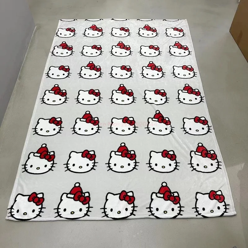 

Новинка Sanrio Хэллоуин призрак Hello Kitty плюшевое мультяшное большое фланелевое одеяло симпатичное Хлопковое одеяло для сна простыня Рождественский подарок