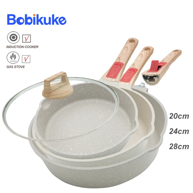 Padella con coperchio in vetro padella antiaderente resistente fornello a  induzione Wok coperchio per pentola friggitrice Pancake pentole da cucina -  AliExpress