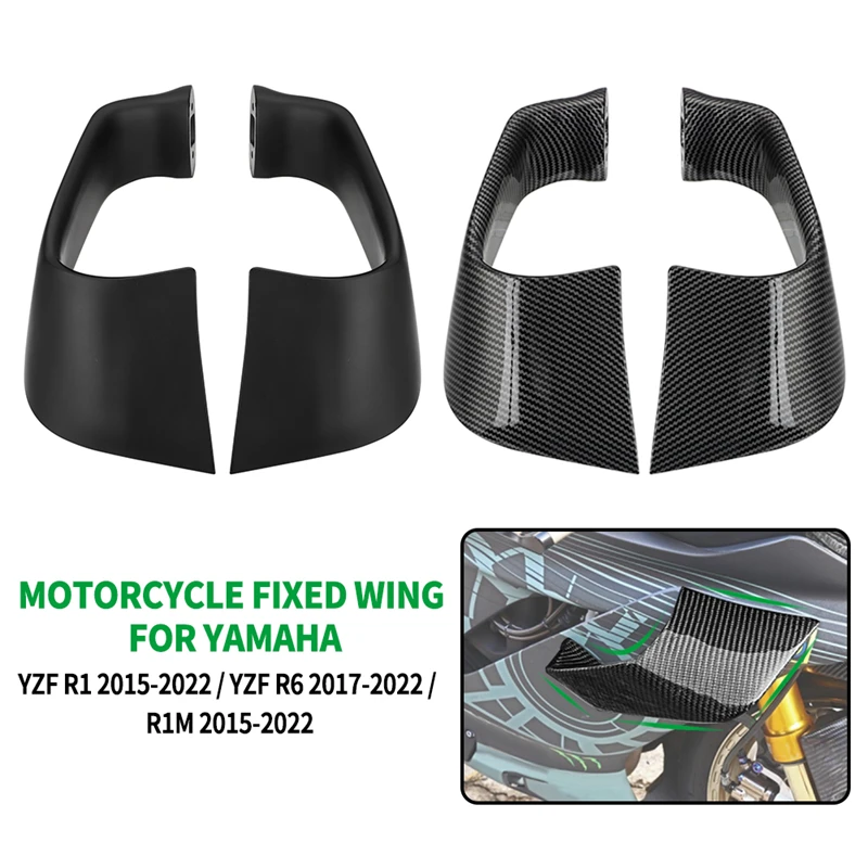 

Углеродное волокно, аэродинамический спойлер Winglet ABS обтекатель для Yamaha YZF R1 R1M 2015-2022 YZF-R6 2017-2022 2021 2020 2019 фиксированное крыло