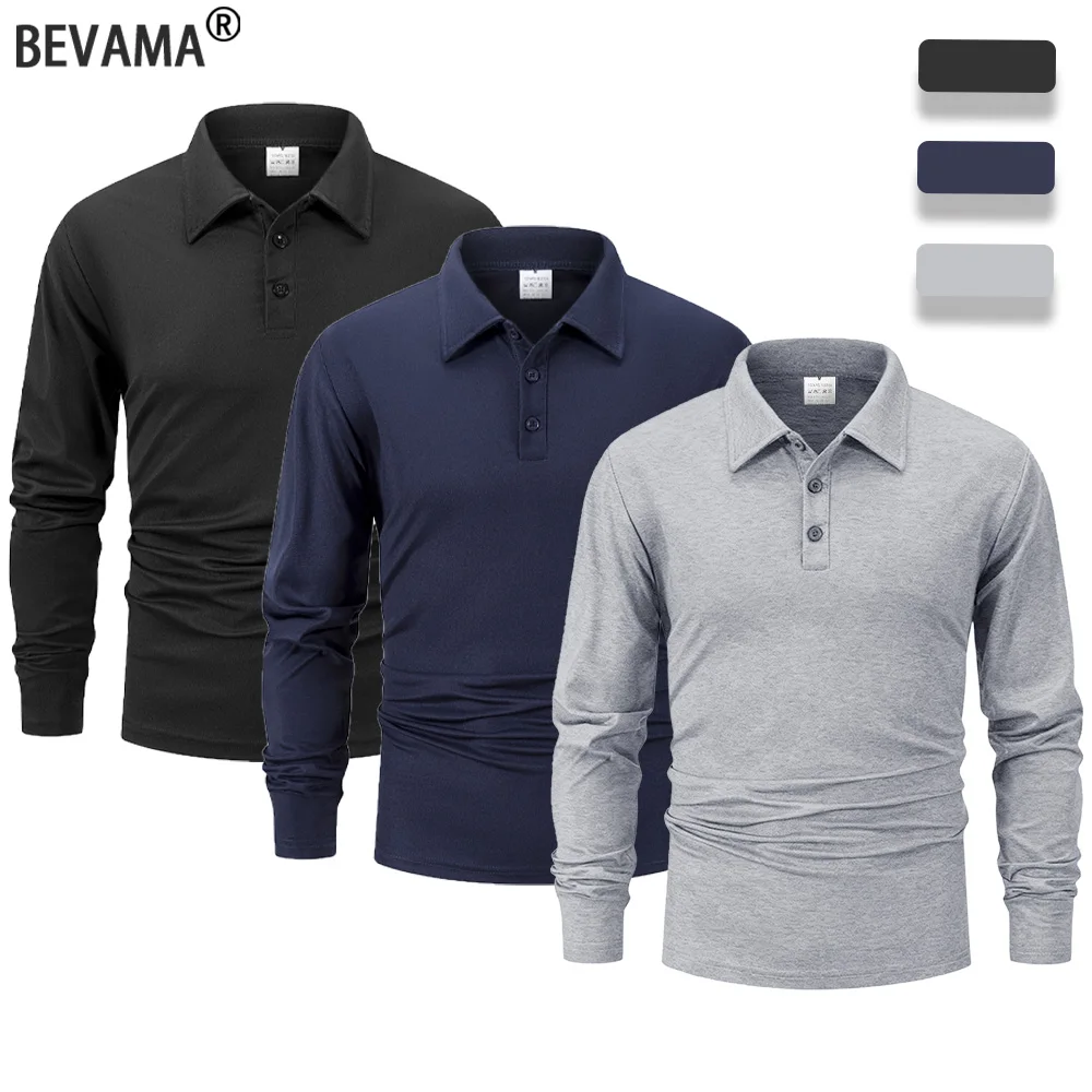 Solide Langarm Polo Shirt männer Grundlegende T-Shirt Täglichen Streetwear Jogging Sport Tops Frühling Herbst Hohe Qualität Männliche Kleidung
