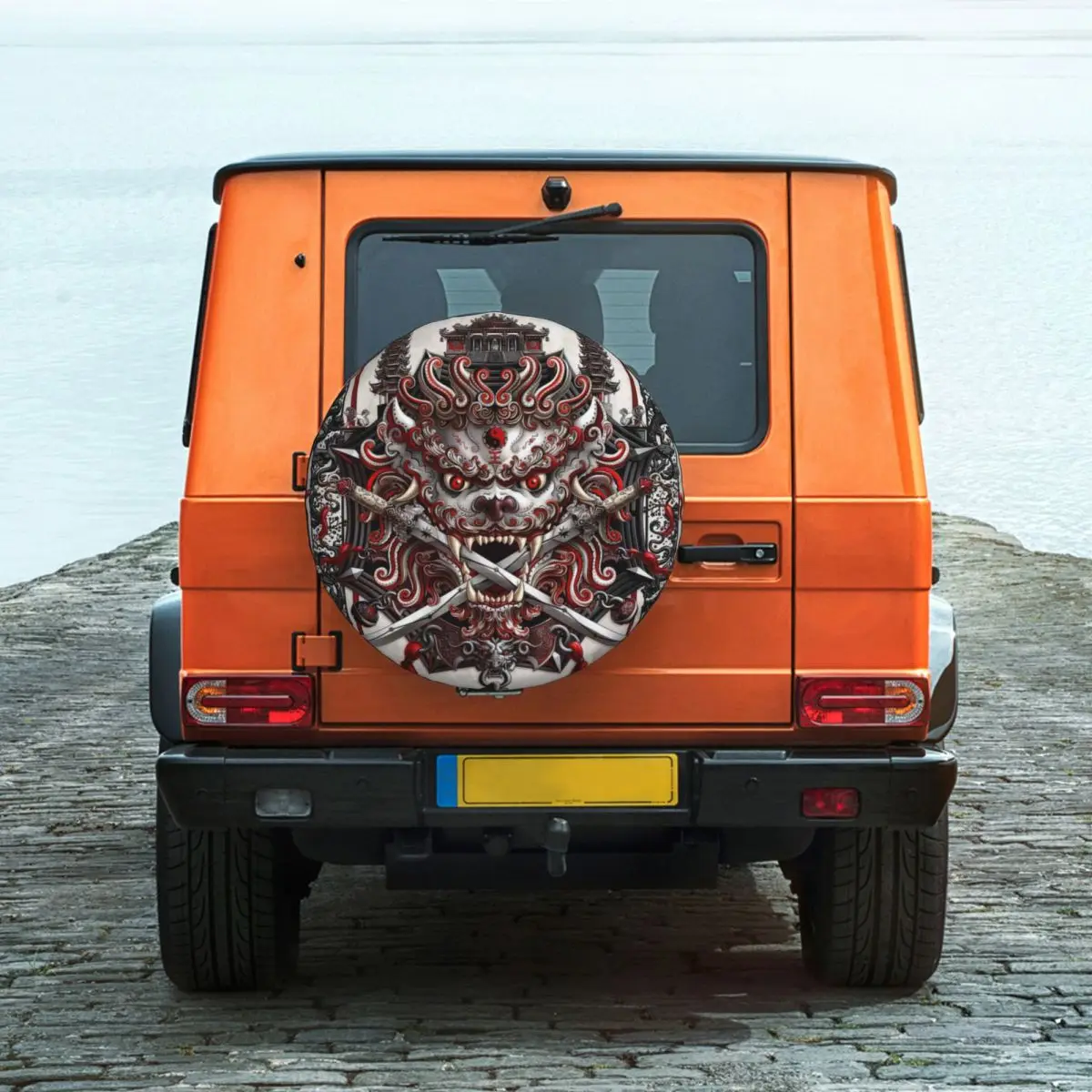 

Goth Oni, чехол для шины с японским демоном, водонепроницаемый универсальный для Jeep, трейлера, RV, SUV, грузовика, кемпера, трейлера для путешествий