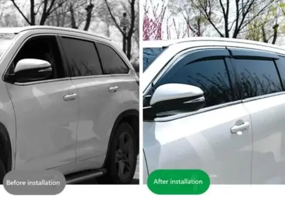 4pcs Plastic Exterior Visor Vent Shades Window Sun Rain Guard Deflector For VOLVO XC40 XC60/XC90 s60/S90/V60 V90 2009- JF