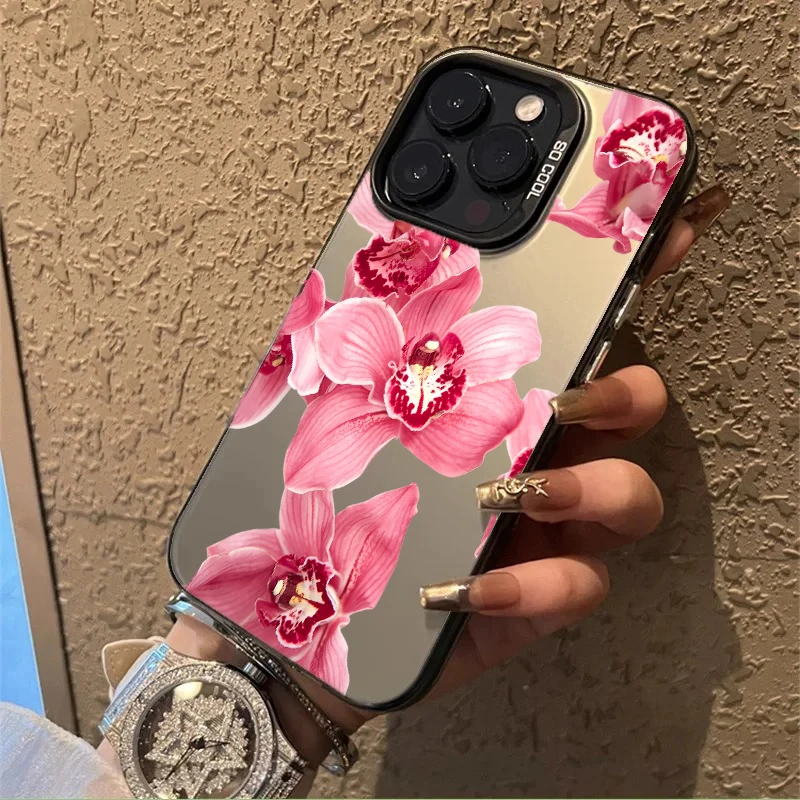 Retro Elegant Red Lily Flower Hard Case - Matte Cartoon Armor Cover