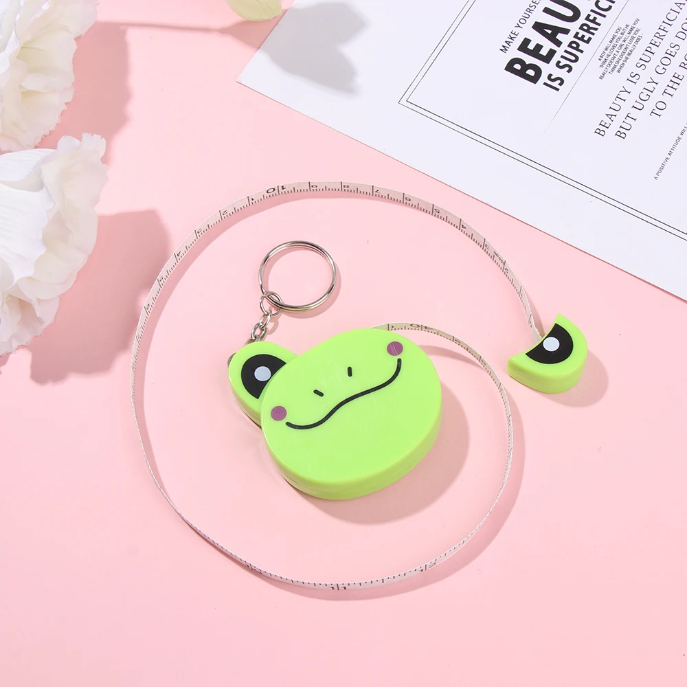 1M Mini Cartoon Animal Tape Measure Leather Ruler Automatic Stretch Ruler Retractable Measuring Soft Sewing Tool Tape Measure Measuring Tape Measuring Ruler