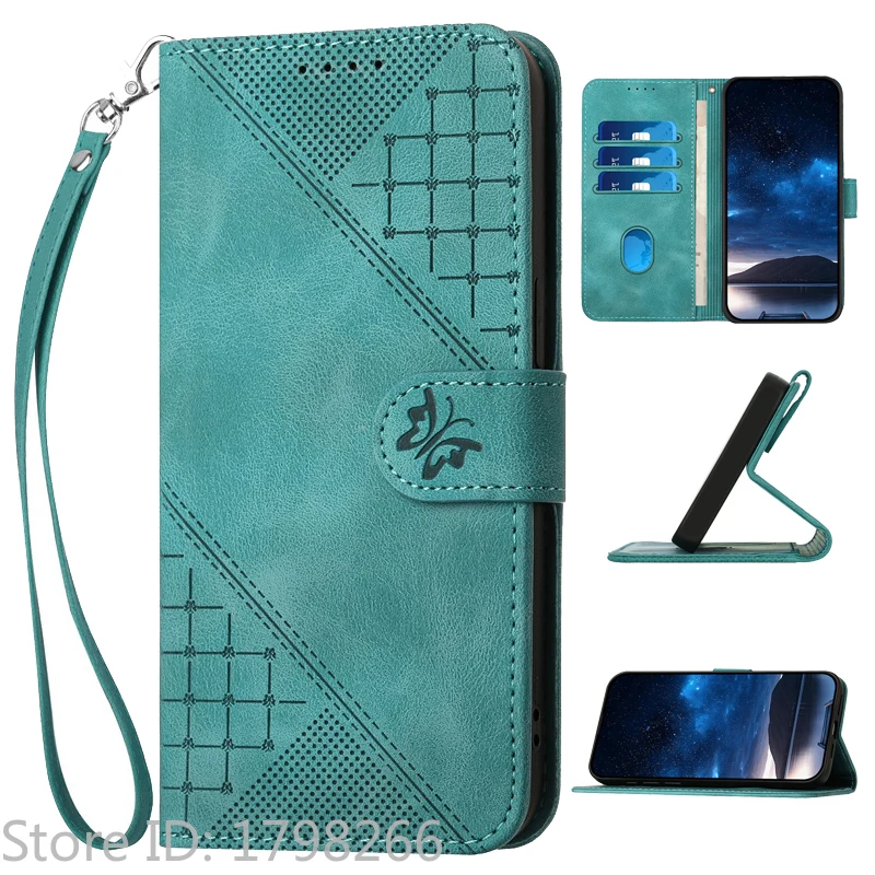 Luxury Pattern Flower Leather Phone Case - Flip Cover Wallet with Card Holder