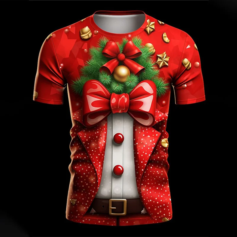 

Fashion 3D Merry Christmas Printing T Shirt Santa Claus Xmas Graphic T-shirts For Men Kids Short Sleeves Unisex Harajuku Top Tee
