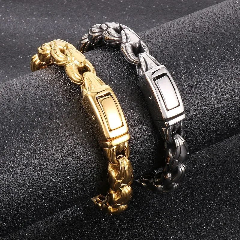 

Kalen Simple Stainless Steel Claws Link Thick Bracelet for Men Punk Vacuum Plated Gold Color Heavy Bracelet Polished Jewelry