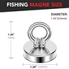 D32/36mm-Neodymium Fishing Magnets, High Pulling Force Rare Earth Magnet with Countersunk Hole Eyebolt for Retrieving in River 3