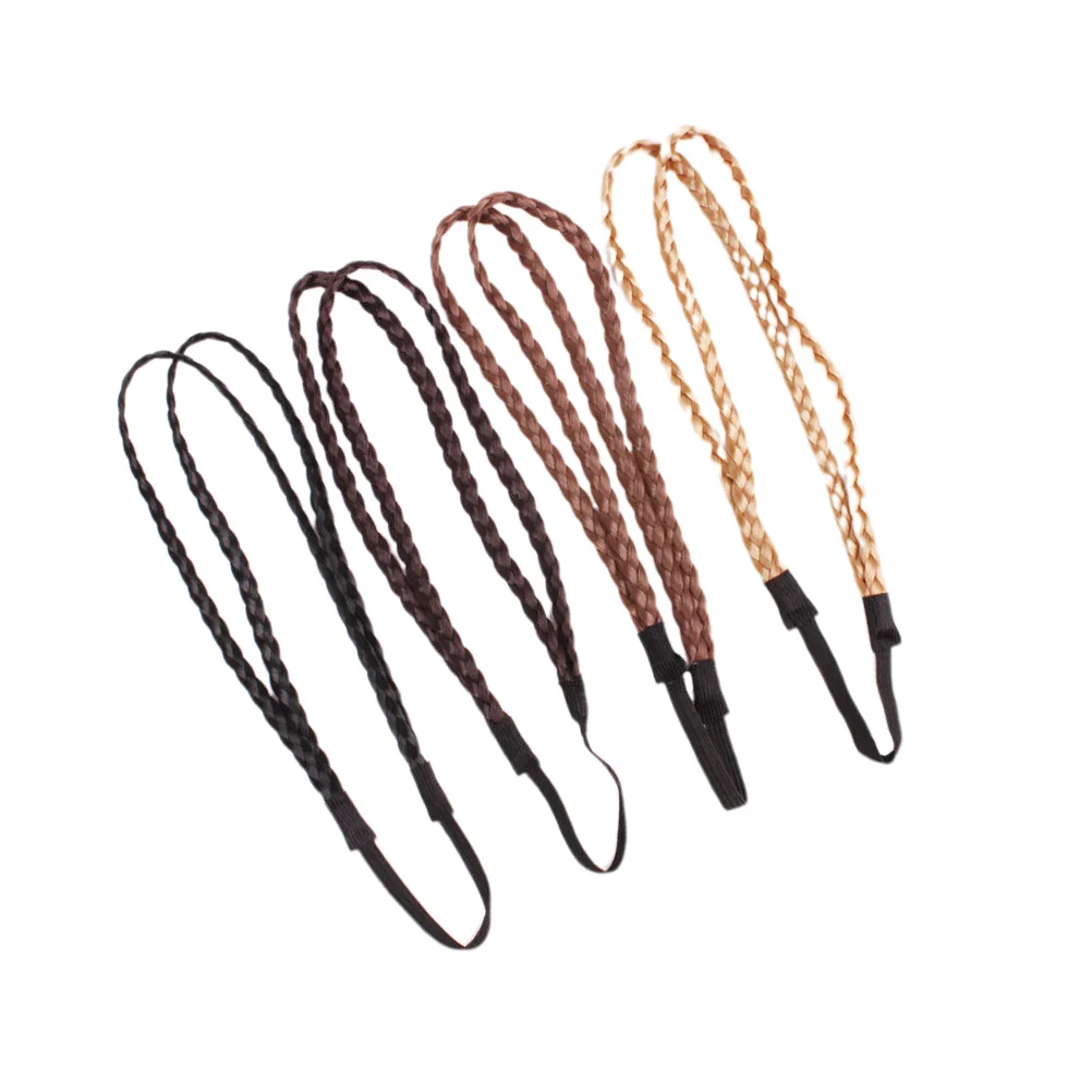 

4 Pcs Boho Hair Accessories Braided Headbands for Women Athletic Elastic Chunky Korean Version Miss