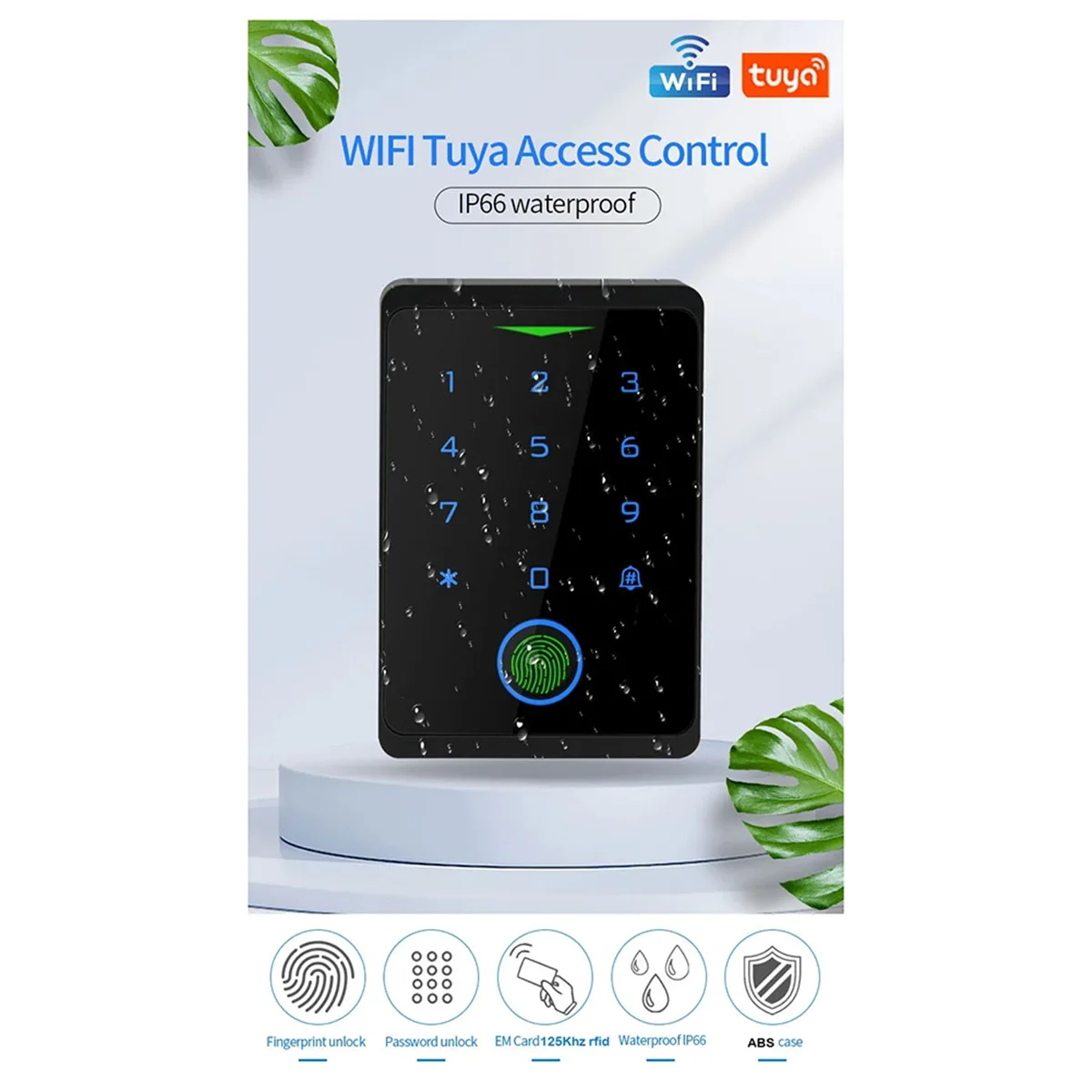 Y31A Tuya APP Door Lock IP66 Waterproof Keyless Biometric WIFI Access Control Standalone Keypad Fingerprint RFID