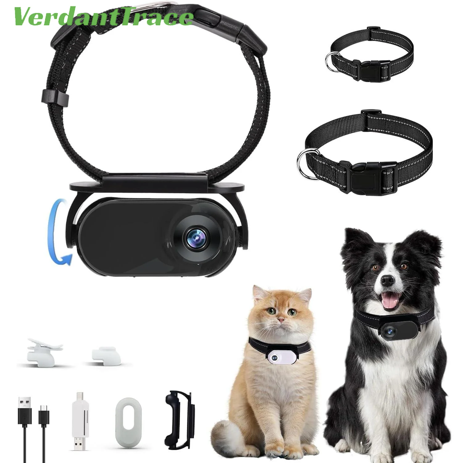Waterproof 4G GPS Pet Tracker Mini Body Camera for Dog Cat Outdoor Adventures Smart Collar Tracking Video Recording VerdantTrace smart tracker,animal tracking collar,smart video camera