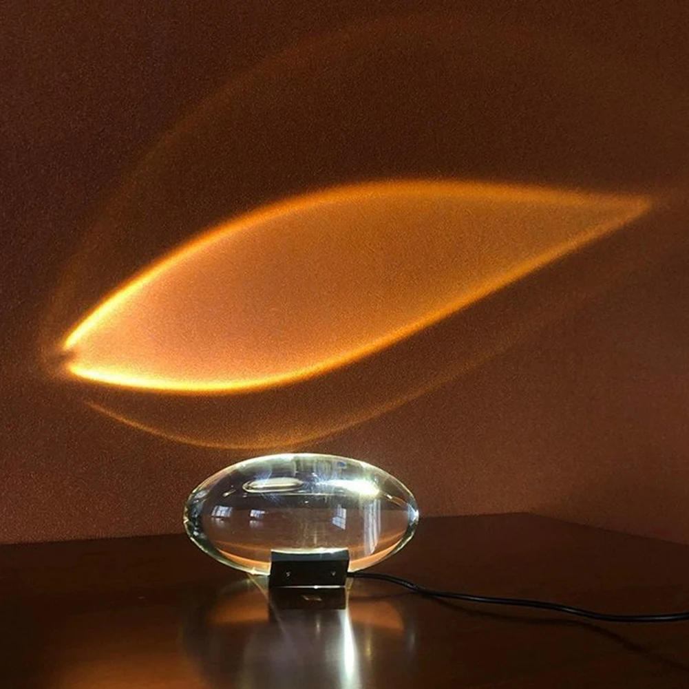 LED Crystal Table Lamp 5W Eye Of The Sky Egg-shaped Sunset Projector Lamp USB Charging LED Bedside Night Light For Home