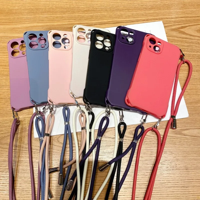 Shockproof Lanyard Case with Adjustable Crossbody Strap and Soft TPU Cover