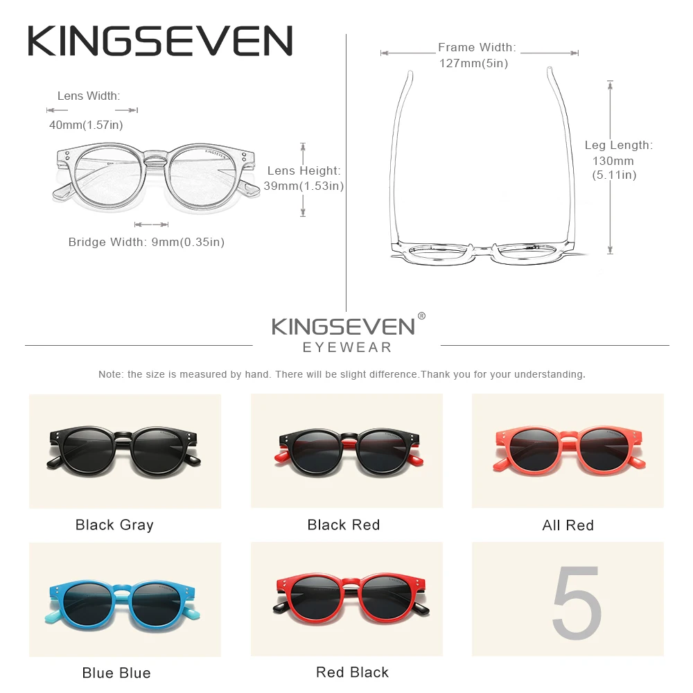 KINGSEVEN Round Polarized Kids Sunglasses Children Sun Glasses Fashion Boys Girls Shades Eyewear UV400