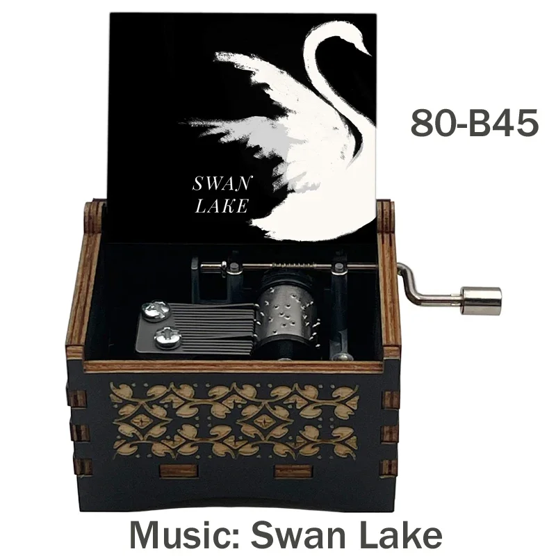Caja de música personalizada del lago de los Cisnes, Juguete Musical de  madera negra de 18 notas, estampado a Color de bailarina de Ballet, regalos  lindos de cumpleaños para niños y amigos - AliExpress