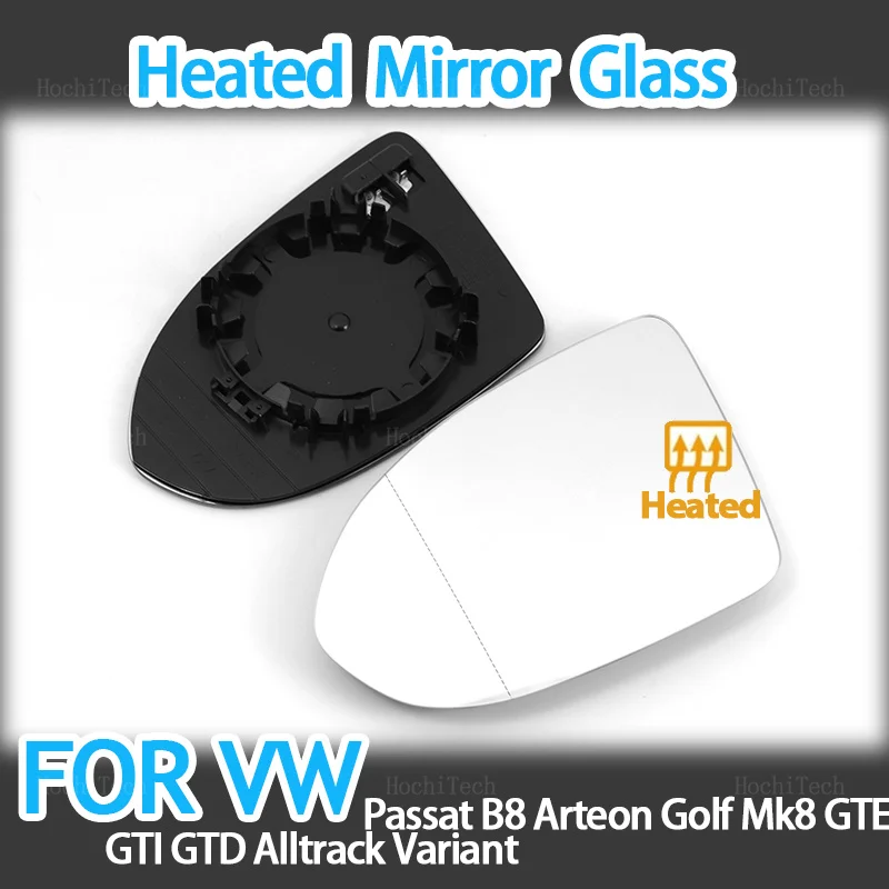 Left Right Wing Mirror Glass Heated Driver Passenger Side For Volkswagen VW Passat B8 Arteon GTE Alltrack Variant 2015-23