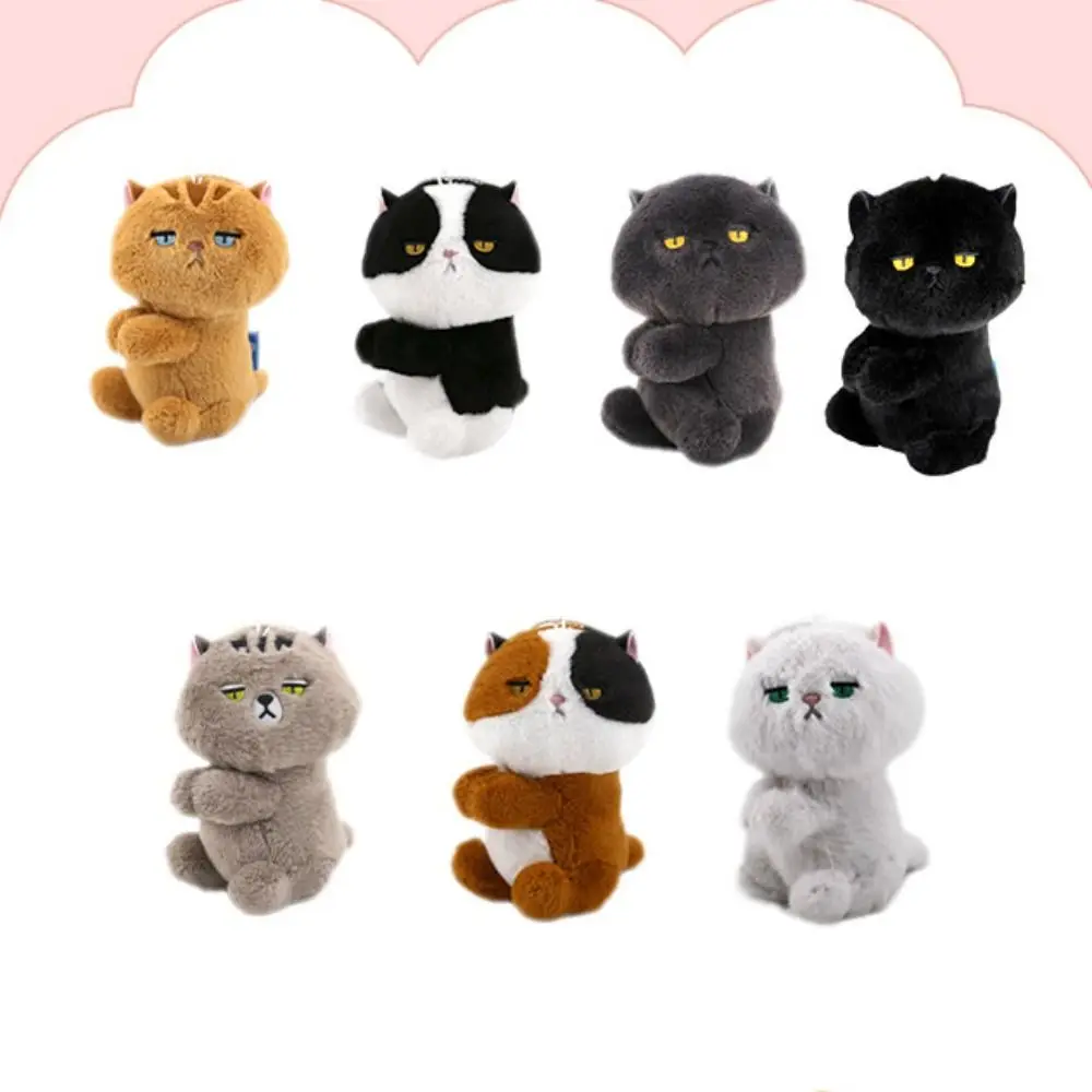 Lovely Soft Cartoon Clip Doll Stuffed Toys Animal Cat Pendant Keyring Cartoon Key Chain Birthday Gift
