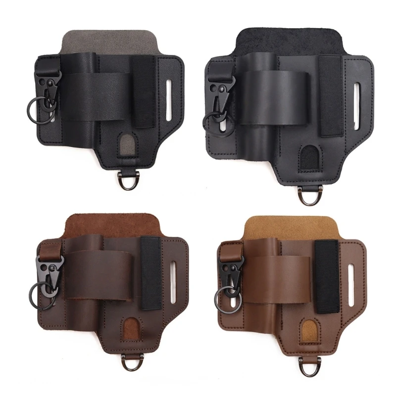 

Leather Belt Sheath With Key Holder Pen Clip Tactically Tool Holsters Multitool Leather Sheath Organizers Belt Waist Bag