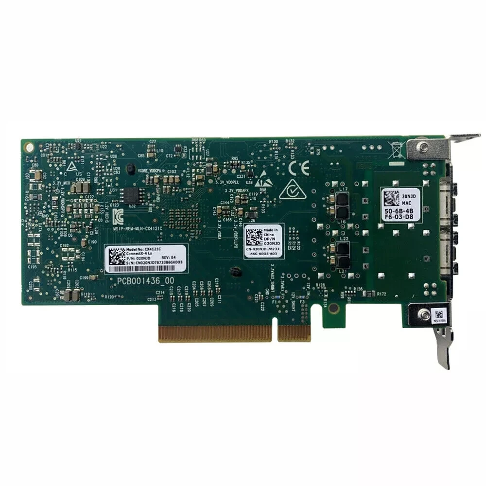 듀얼 포트 25GbE SFP 네트워크 어댑터, 델 MRT0D 20NJD 멜라녹스 ConnectX-4 CX4121C