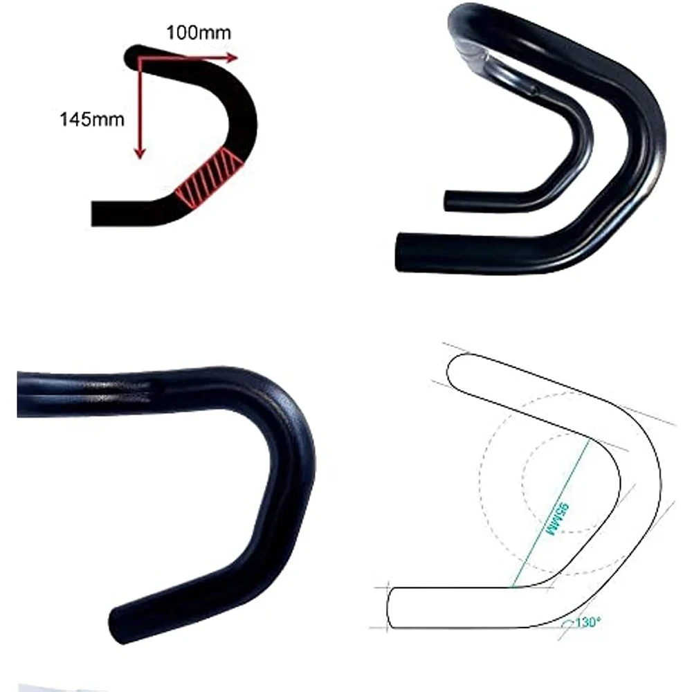 CATAZER Aero Road Bicycle Handlebars Aluminum Alloy 25.4mmx420mm Bike Drop Bent Durable Handlebar for Road Bike cruiser BMX