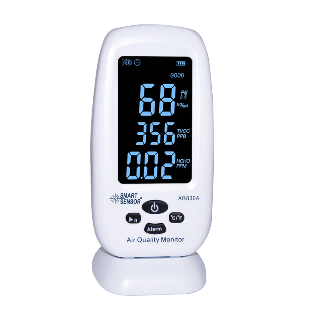 

SMART SENSOR AR830A 5 in 1 Air Quality Monitor Digital Gas Analyzer with Temperature Humidity PM2.5 TVOC HCHO Detector
