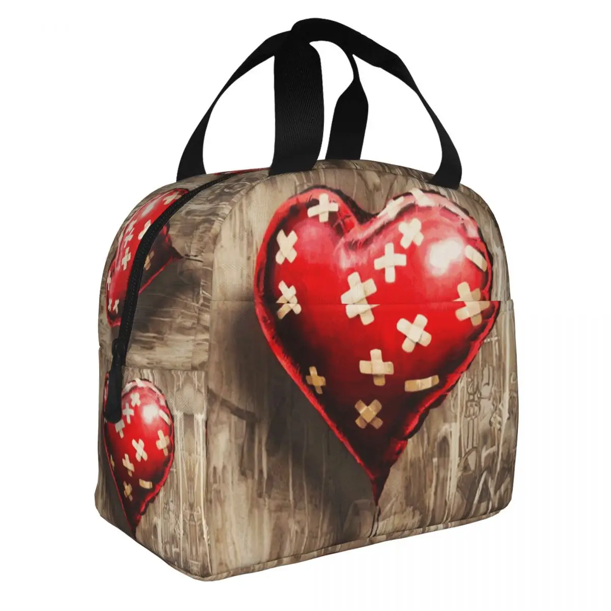 

Banksy Bandaged Heart Balloon Insulated Lunch Bags High Capacity Lunch Container Cooler Bag Tote Lunch Box School Outdoor