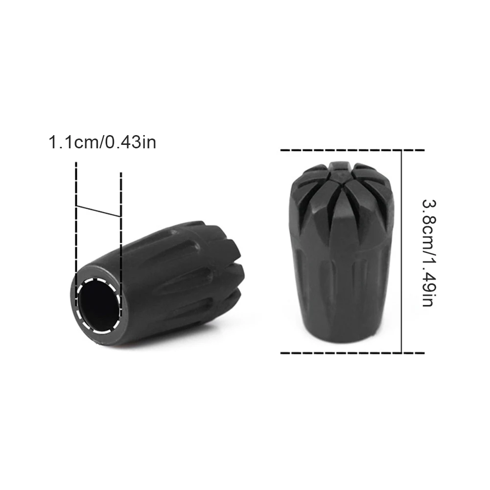 8Pcs Walking Stick Tips Rubber Hiking Pole Replacement Tips Alpenstock Protector Cap for Walking Sticks 3