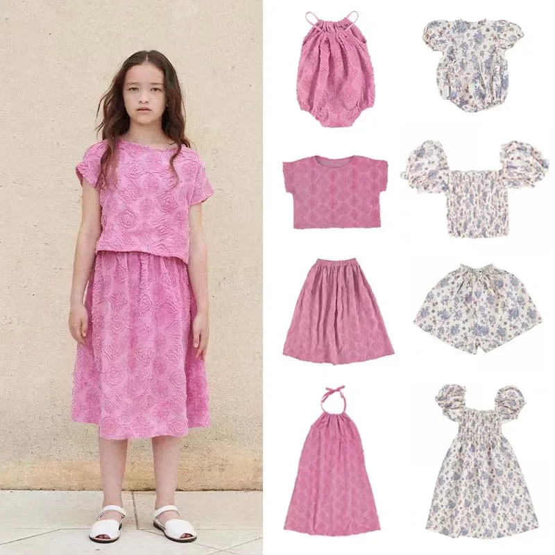 

Per-sale (Ship in May) 2024 Summer BEO Girls Clothes Heavy Rose Dress & Shirts & Shorts & Romper Suit Kids clothes Girls Skirts