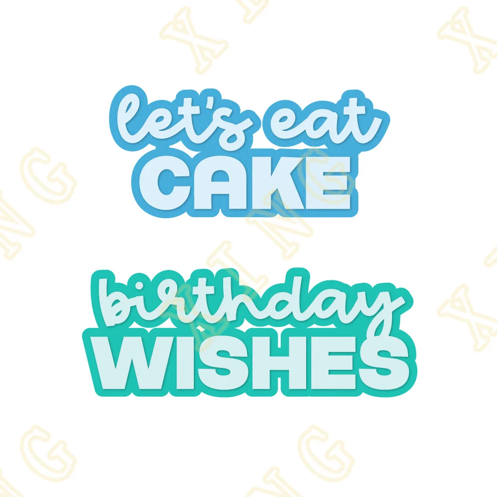 

Birthday Wishes, Let's Eat Cake Metal Cutting Die Scrapbook Embossed Paper Card Album Craft Template Cut Die Stencils New