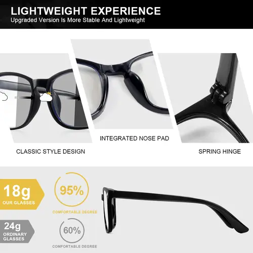 CRIXALIS Photochromic Classic Vintage Square Sunglasses For Men Running Outdoor Sunshine Eyeglasses Black Frame UV400 - Image 2