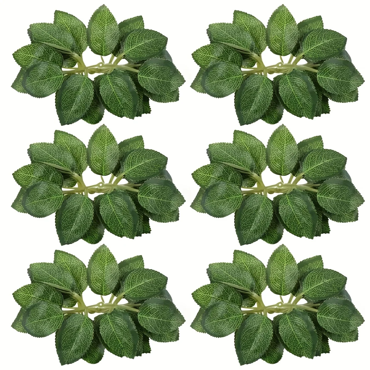 

80/200pcs, Artificial Bulk Fake Leaves For Roses Decorations, Green Rose Leaves With Stems For DIY Wedding Bouquets Centerpieces