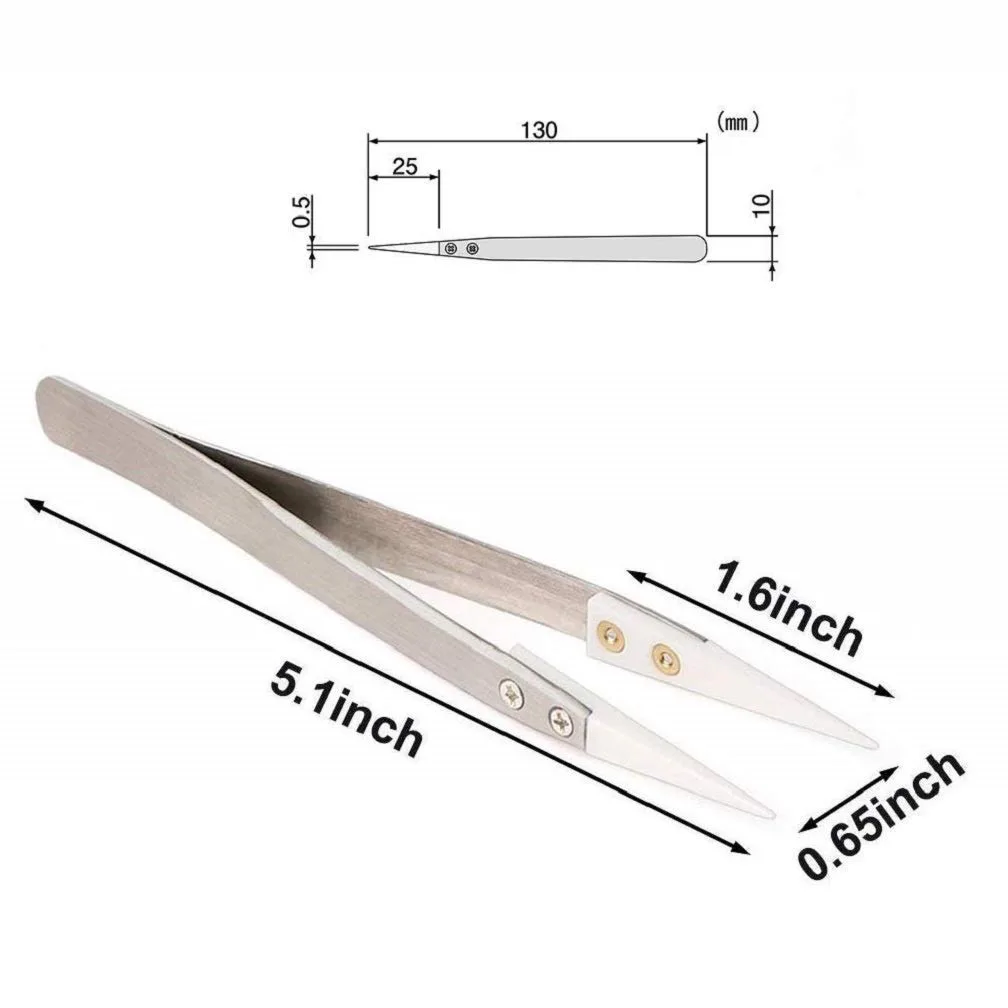 Stainless Steel Ceramic Tweezers High Temperature Resistant tweezer tool