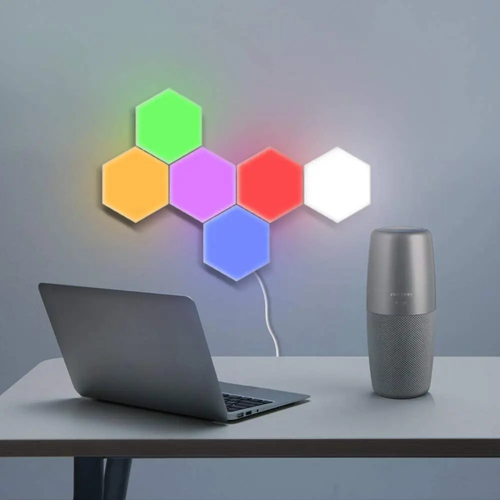 Led touch online lights hexagon
