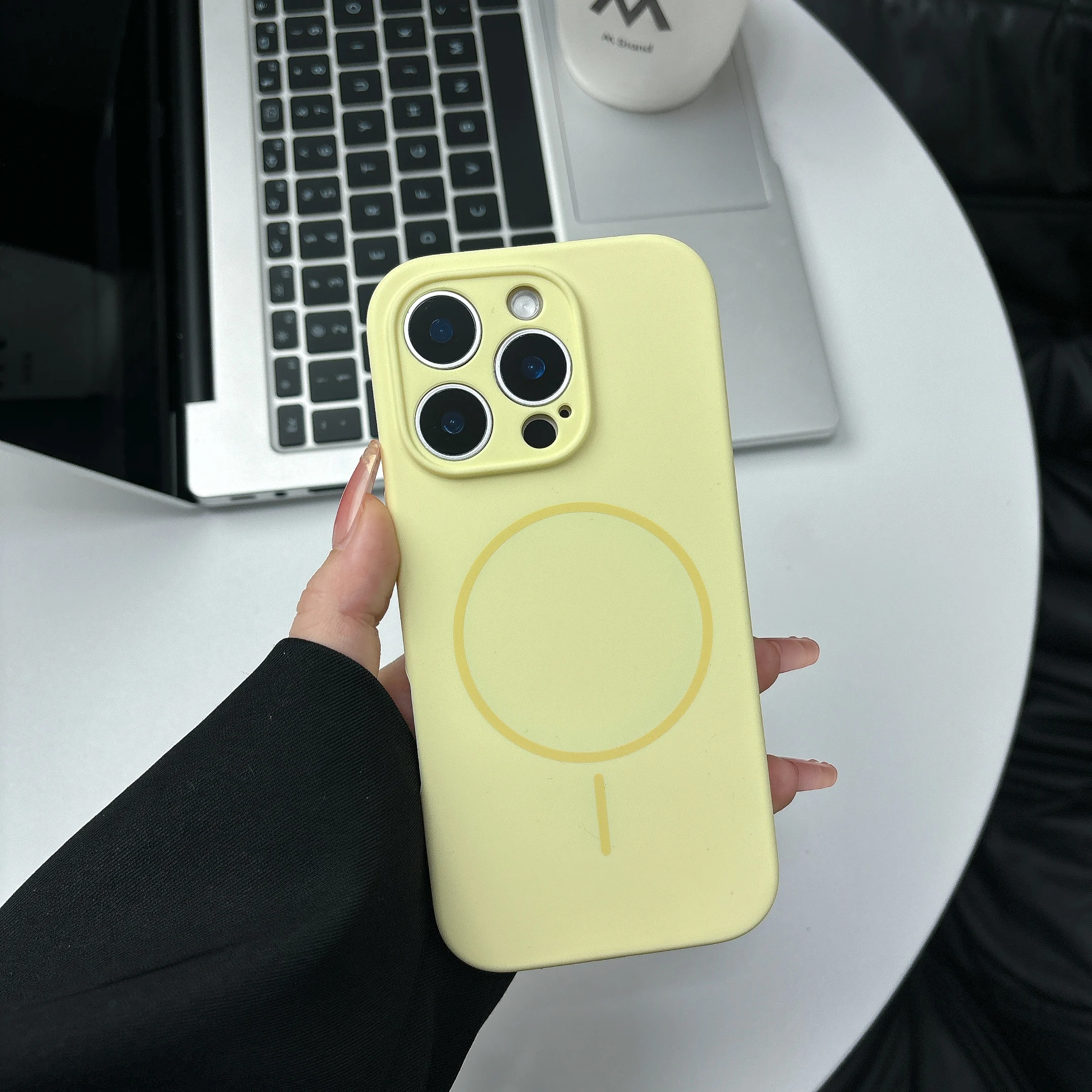 Vibrant Liquid Silicone Fluorescent Phone Case with Magsafe Compatibility