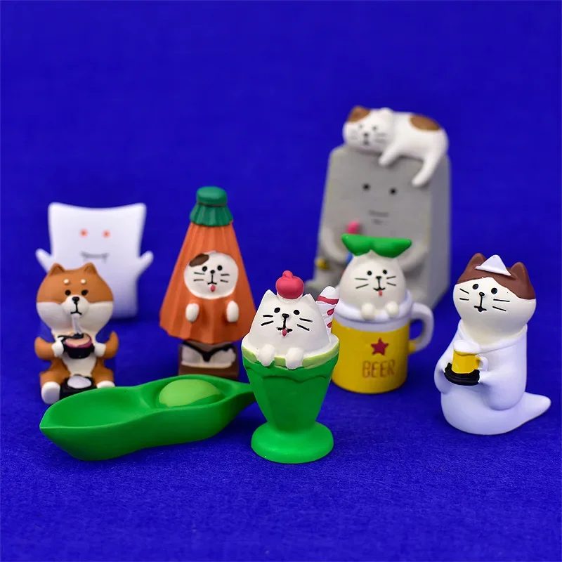 1PC Japanese Groceries Zakka Animal Action Figures Dolls Funny Monsters Series Mini Statue Resin Craft Toys Collectible Gifts
