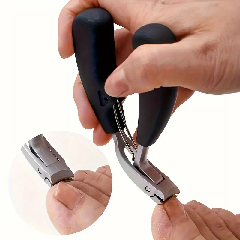 1pcs Modern Stainless Steel Fingernail Clippers with Concave Blade, Heavy-Duty Nail Clipper with Curved Design, Large Opening 2