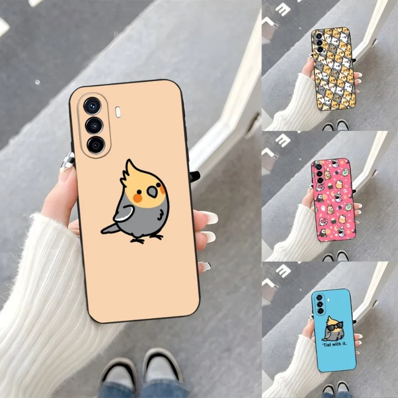 Chubby Cockatiel Parrot Bird Phone Case 2023 Hot Per Huawei P50 P30Pro P40 P20 P10 P9 Pro Plus P8 P7 Smart Z Nova 8 8I 8Pro 8Se