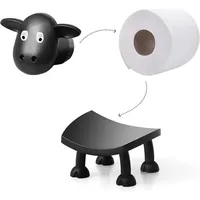 Cute Sheep Toilet Paper Holder Standalone Cartoon Animal Bathroom Decor Non-Slip Base Space-Saving Design Unique Funny Gift Idea 4