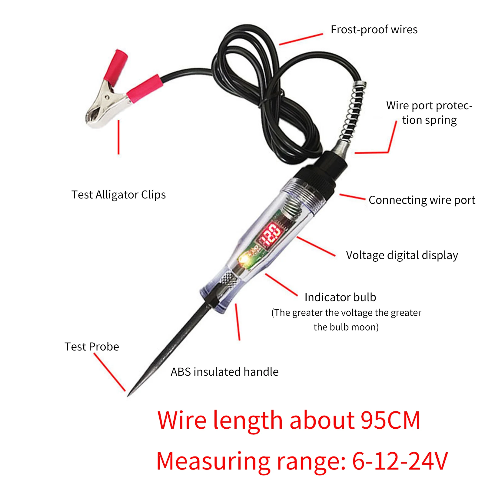 ferramentas para oficina automotiva ferramentas de inspeรงรฃo Car Truck Tensรฃo Circuit Tester Auto 6V 24V Herramientas Ferramentas Car Diagnostic