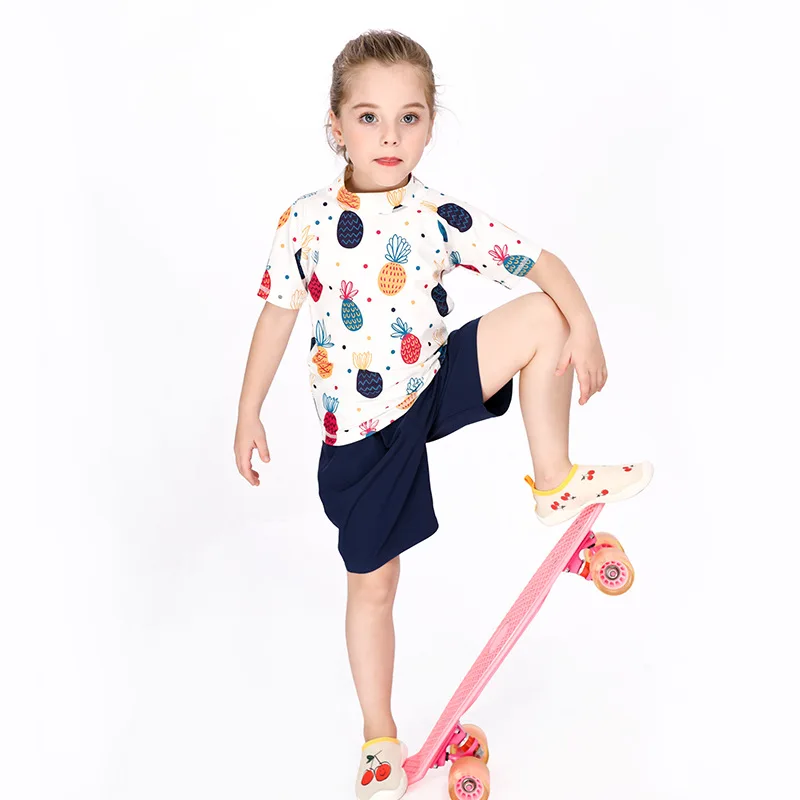 Swimming T Shirt UPF50 UV Protection Children's Swimsuit Rash Guard Beach Clothes Baby Swimwear for Girls Boys Bathing Top 3-11T