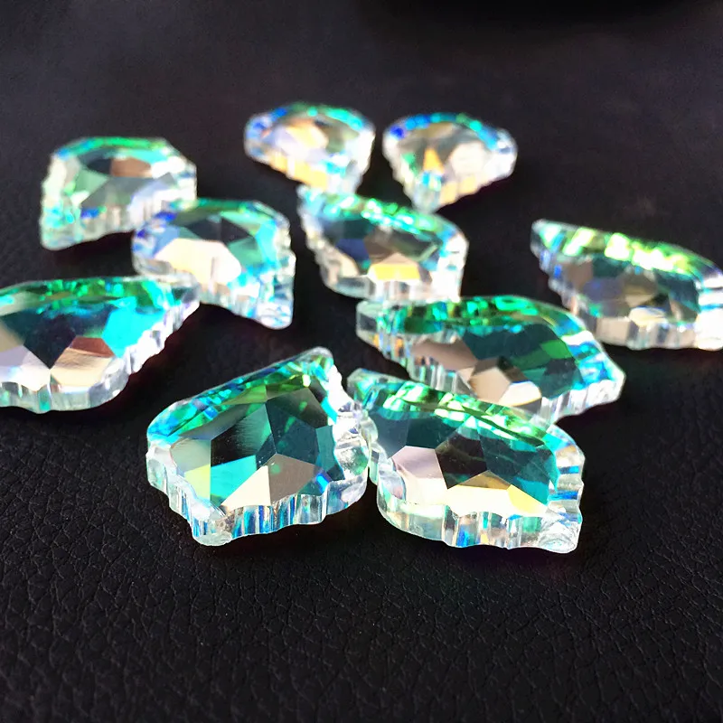 

Top Quality 30pcs/lot 38*22mm Clear AB Crystal Chandelier Prisms Parts Glass Faceted Suncatchers Accessories Curtain Part Decor