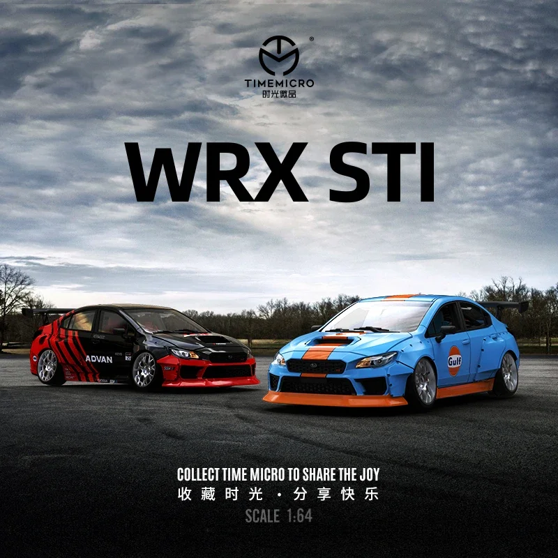 

TimeMicro1:64 Subaru WRX STI ADVAN окрашенная модель автомобиля с низкой детализацией из сплава