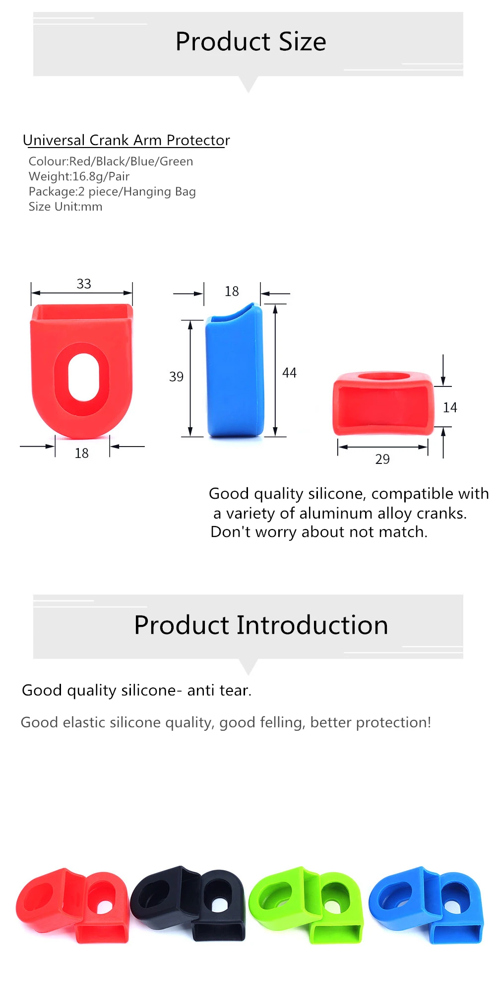 Risk 2pcs Silicone Bicycle Crank Arm Protector Cover Mountain Road Bike Universal Crankset Protective Caps MTB Cycling