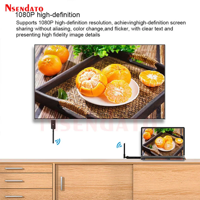 50m Wireless Transceiver HDMI-Compatible Video Transmitter Receiver 1TX To 4RX Share Screen Mirror Extender HD TV Stick Adapter