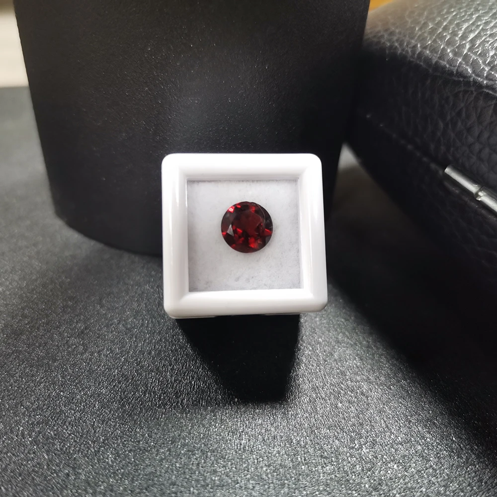 Loose gemstones HOYON Natural Stone Round Cut 6.5*6.5mm 1.2Ct Loose Gemstone Garnet For Ring Earring Jewelry Making Accessories