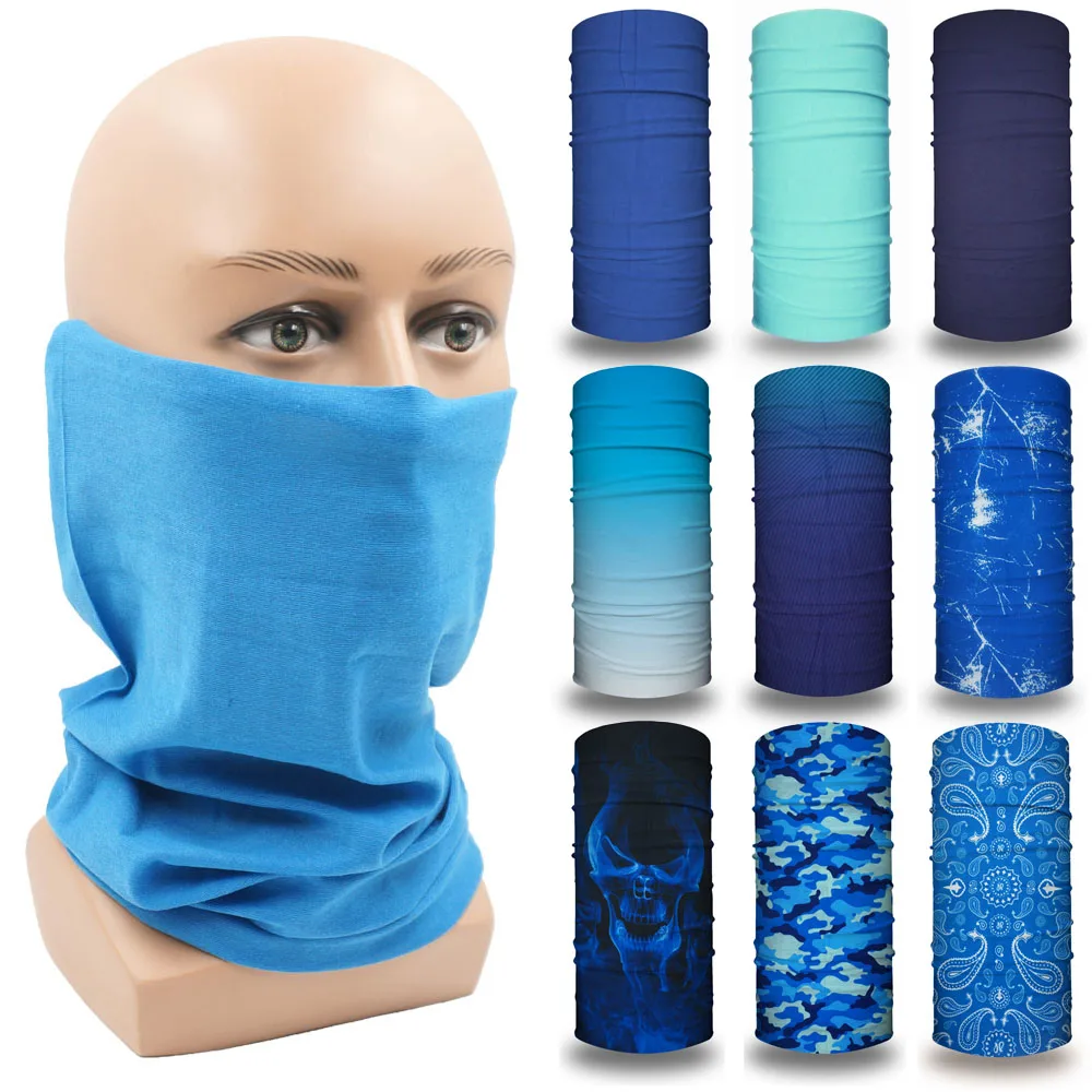 

Blue Neck Gaiter for Men Women Dustproof Quickdry Face Shield Tube HeadScarf for Hiking Cycling Fishing Multifunctional Bandana